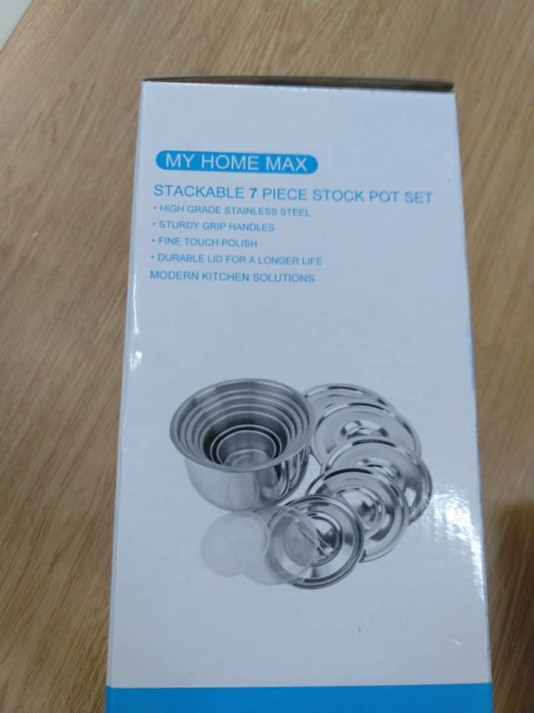 7 Contains Silver My Home Max Stock Pot Set