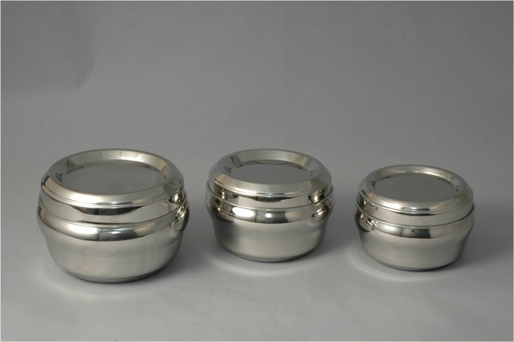 Silver Sail Salem Stainless 3 Pieces Pot Set, For Storage, Material Grade: 304 Grade