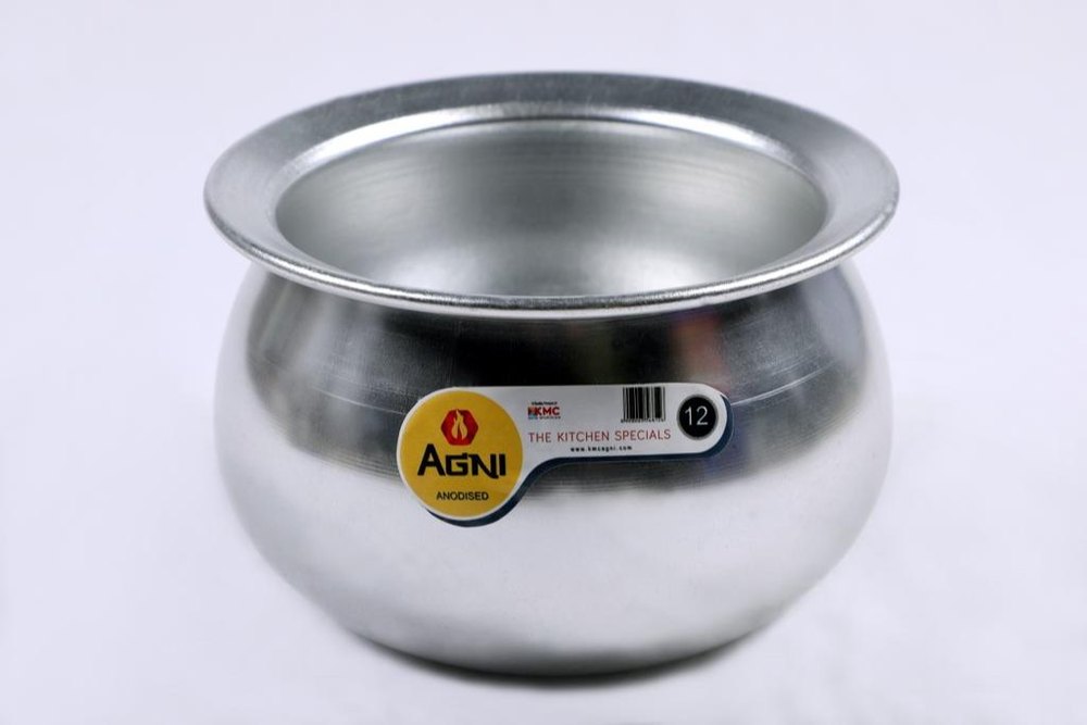 Silver Anodized Aluminium Dhal Pot, For Kitchen, Size: 10 - 20