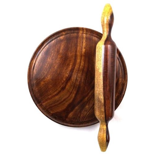 Brown Wooden Chakla Belan Set img