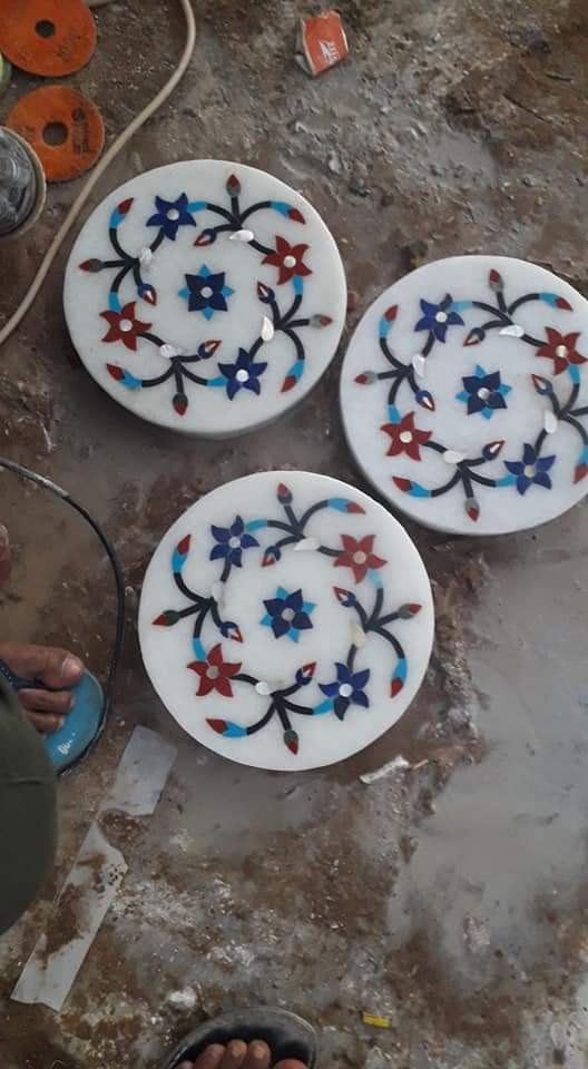 White Marble Inlay Chakla