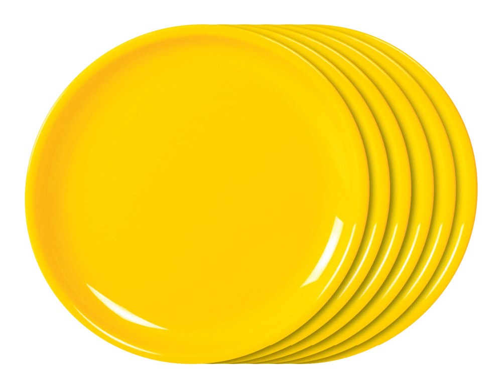Yellow Plain 6 Piece Full Plate Set