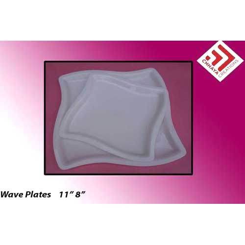 White Square Wave Plates, Size: 11 Inch