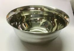 2 Silver Stainless Steel Mixing Bowl, For Home