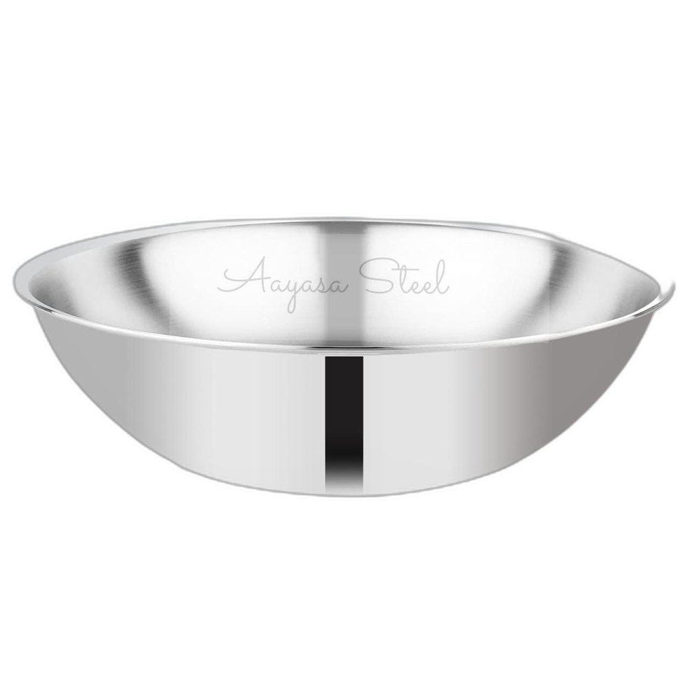Aayasa Polished And Inside Matte Triply Stainless Steel Tasla, For Kitchen