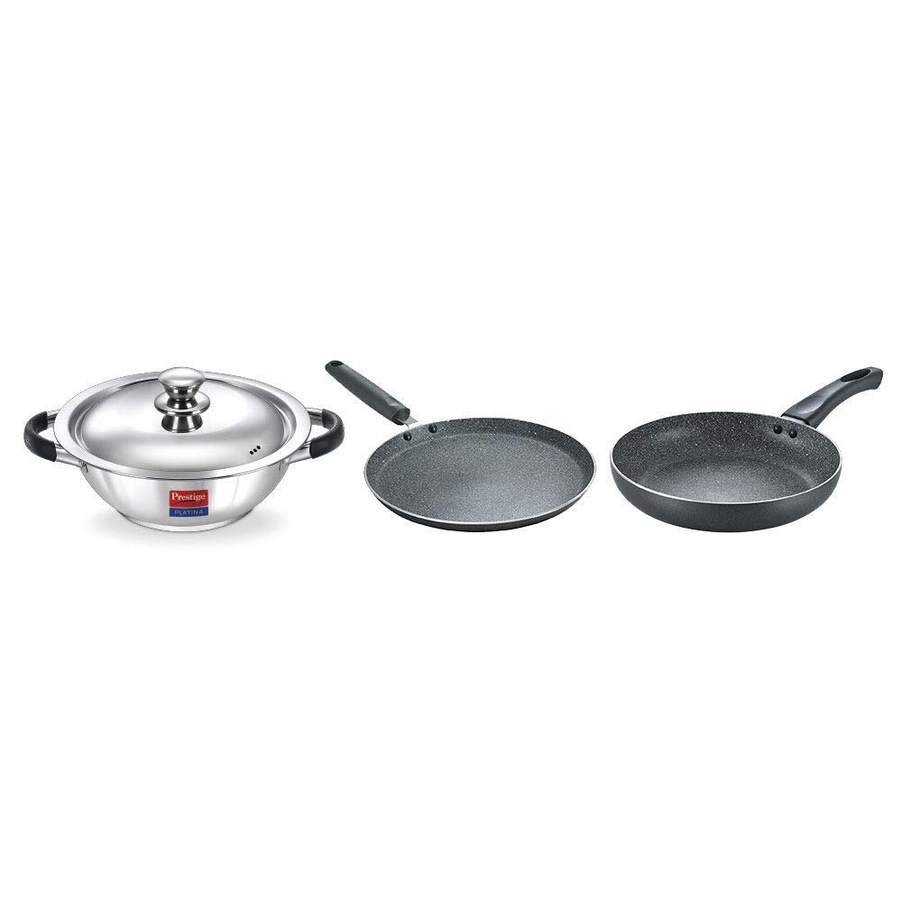 Stainless Steel Nonstick Prestige Classic Multi BYK 3 Piece Set, Model Name/Number: 36048, Size: Large img