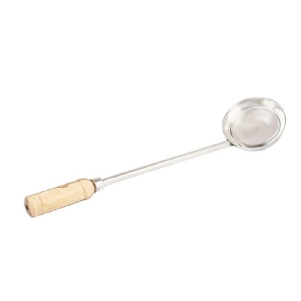 Wooden Handle Stainless Steel Ladle, Material Grade: SS202