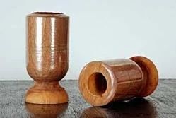 myWoodKart Brown Vijaysar Wood Herbal Glass Tumbler, For Food Safe, Size: 15x6x6 Cm