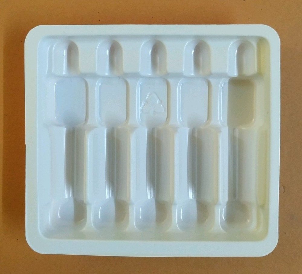 HIPS White Pharmaceutical Vial Tray, Thickness: 300 Micron