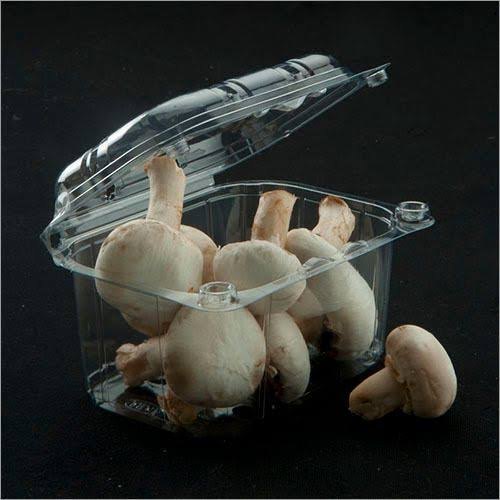 Rectangle PET Fresh Oyster Mushroom Punnets, Capacity: 200gms