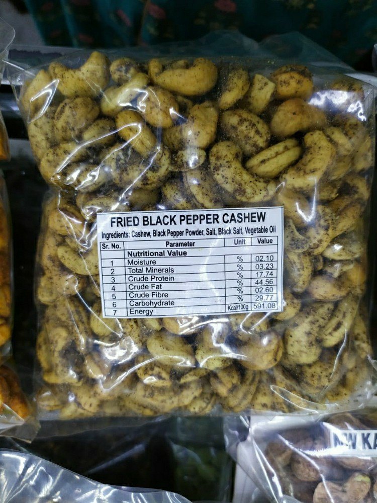 Grade: w320 fried black pepper cashew 400gms