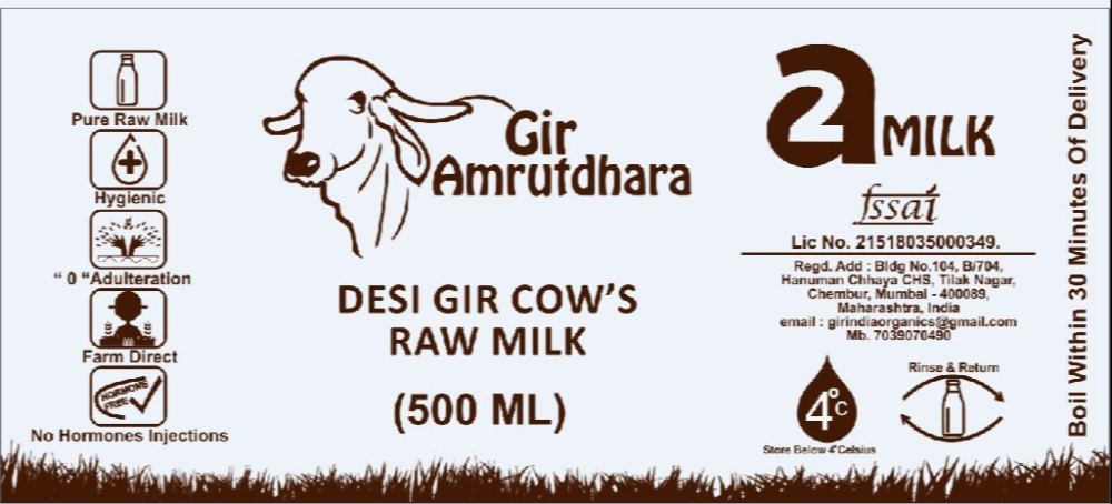 A2 Desi Milk, Quantity Per Pack: 500 Ml, Packaging Type: Packet