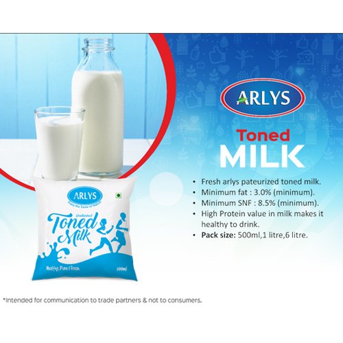 Arlys Toned Milk, Packaging Type: Packet