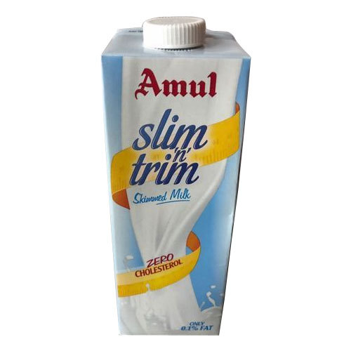 Amul 1 litre Slim and Trim Skimmed Milk, Packaging: Tetrapack
