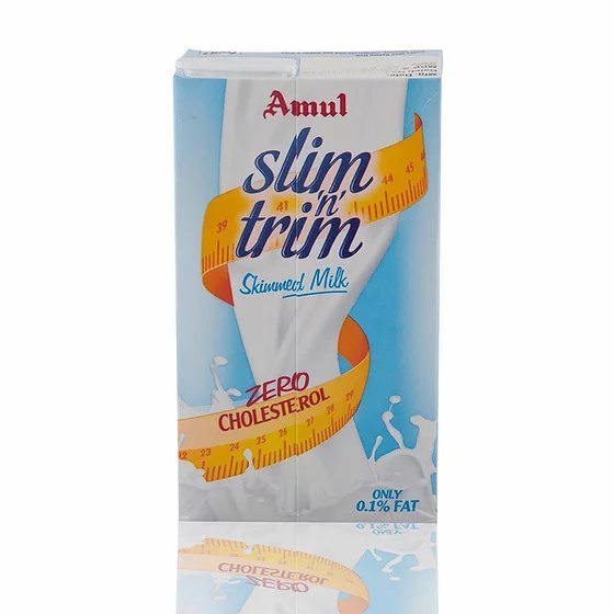 Amul Slim \'n\' Trim Skimmed Milk, 1L Tetra Pack
