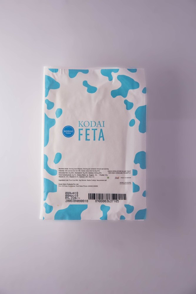 Kodai Type: Pouch Feta Cheese, Packaging Size: 200 Gms, Packaging Type: Vaccum Pack