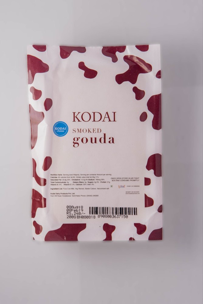 Kodai Type: Pouch Smoked Gouda Cheese, Packaging Size: 200 Gms, Packaging Type: Vaccum Pack