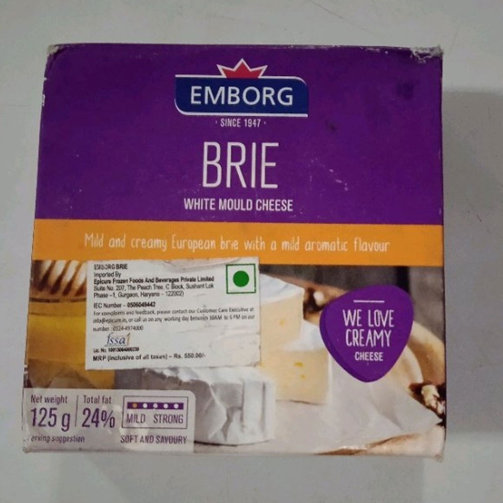 125gm Brie White Mould Cheese, Buffalo Milk, Packaging Type: Box