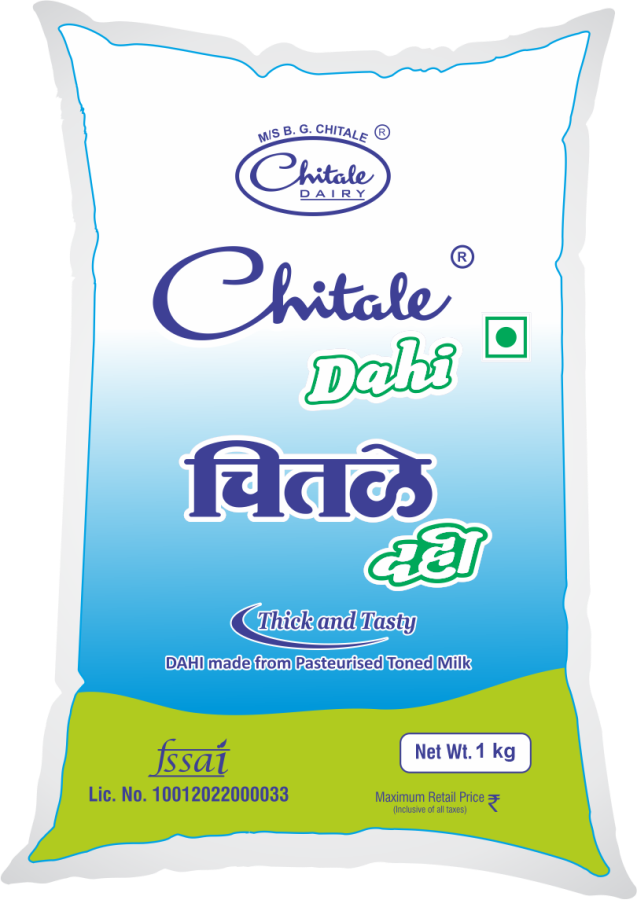 Chitale 1 kg Dahi Made From Pasteurised Toned Milk Pouch, Packet