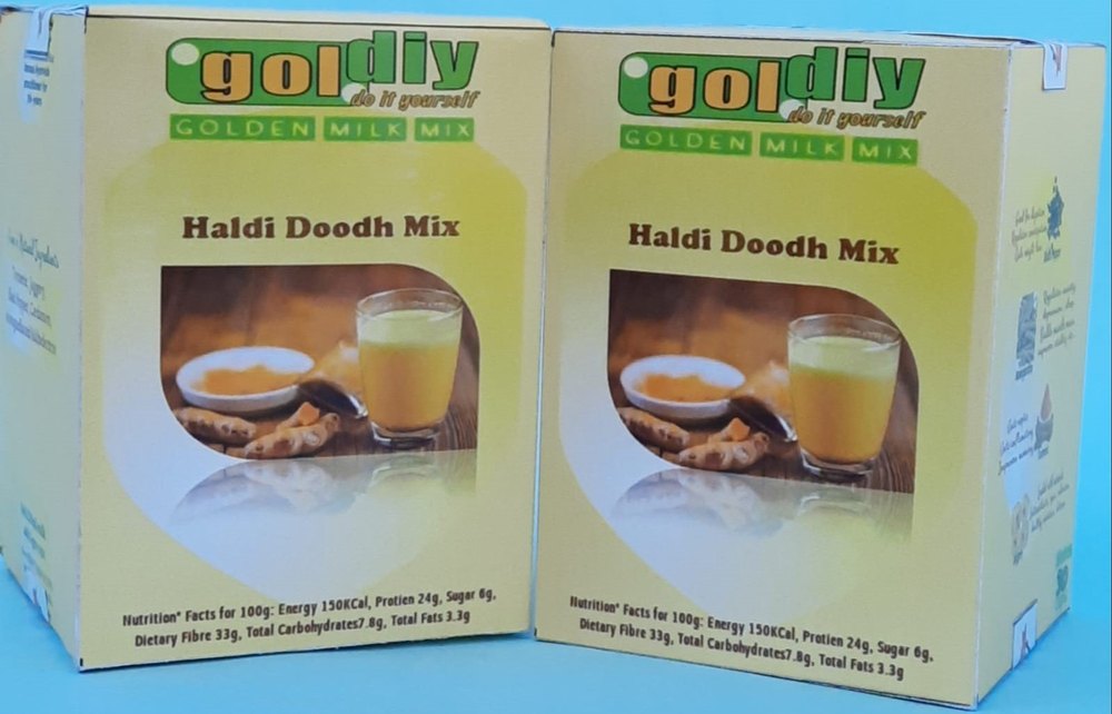 Flavour: Turmeric Goldiy Haldi Doodh Mix Powder, 200gms, Packaging Type: Box