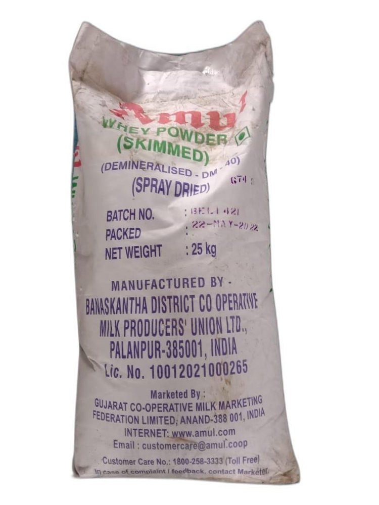 Amul Whey Spray Dried Skimmed Powder, 25kg, Bag