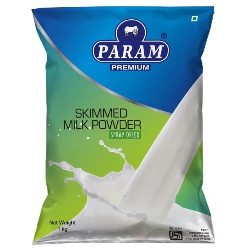Spray Dried Param Premium Skimmed Milk Powder 1 KG, Pouch