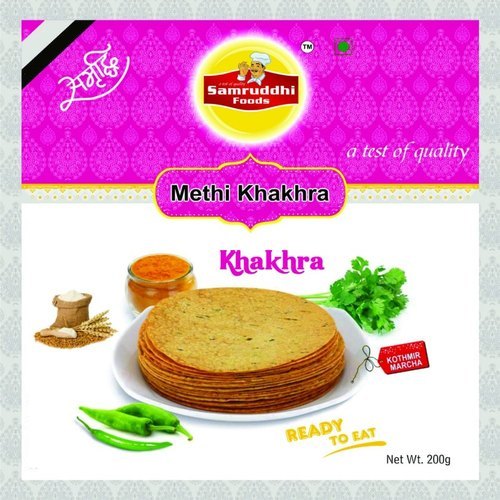 Pan India Round Vacuum Packed Methi Khakhra, Packaging Type: Box