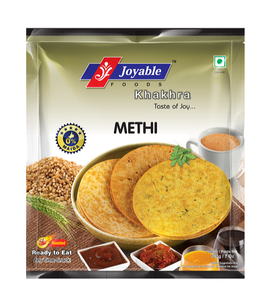 Joyable Rajkot Methi Khakhra, Packaging Type: Vacuum Pack, Packaging Size: 180GM