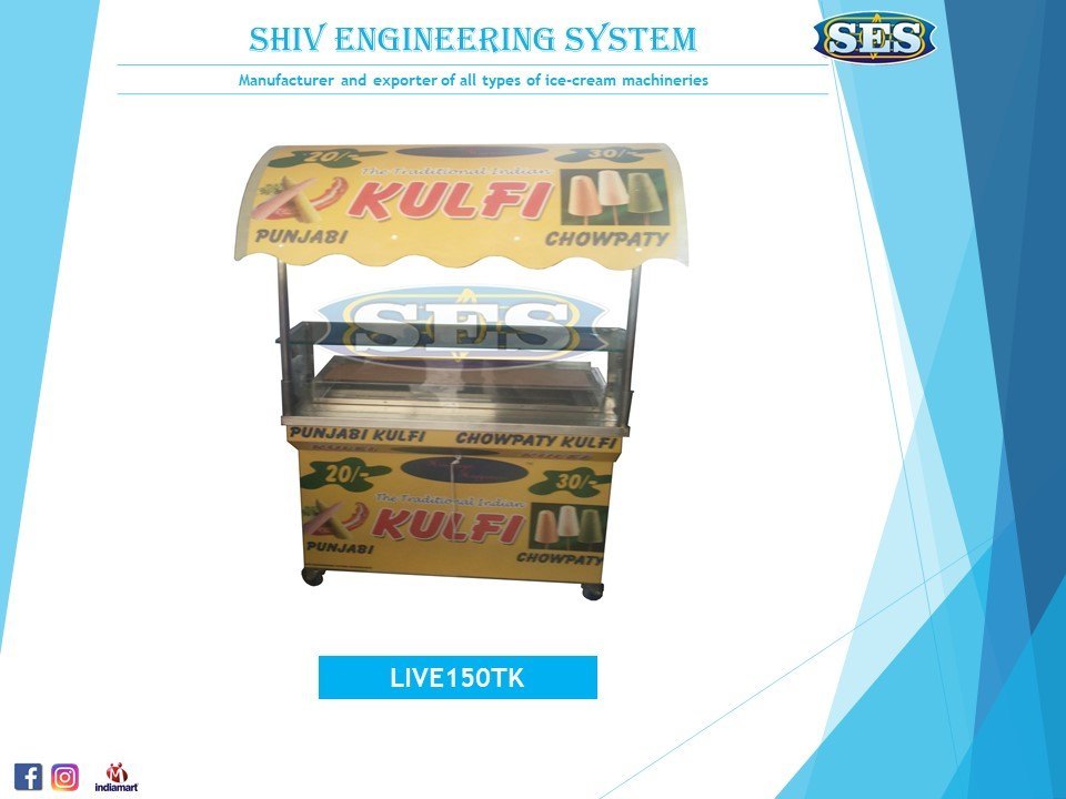 Ss 304 Kulfi Making Machine, Live Kulfy For Parlour, Capacity: 150 Kulfy