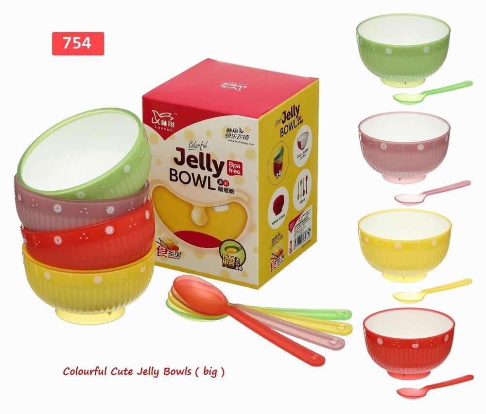 Soup Bowl Plastic Cute Jelly Bowls For Childrens, For Home, Size: Big An Small