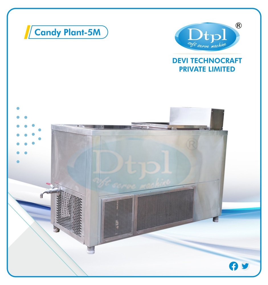 Stainless Steel S.s. 304 Ice Cream Candy Plant - 5M, Capacity: 5 Mould / 350 Piece, Cylinder Capacity: None