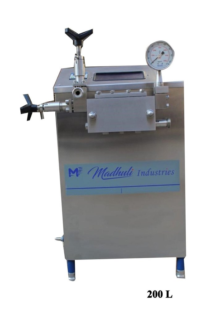 50 Bar SS Milk Homogenizer, Capacity: 200 L