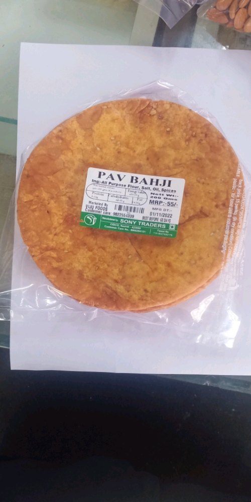 Sony Traders Round Pav Bhaji Khakhra, 6 Months, Packaging Size: 200 Gm