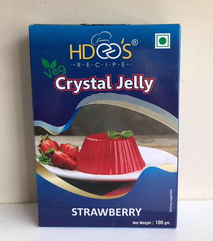 HDEES Recipe Red 100gm Strawberry Crystal Jelly, Packaging Type: Box