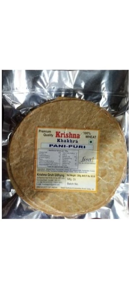 Round 100% Wheat Premium Quality Pani Puri Khakhra, 200 Gm, Packaging Type: Vacuum Pack