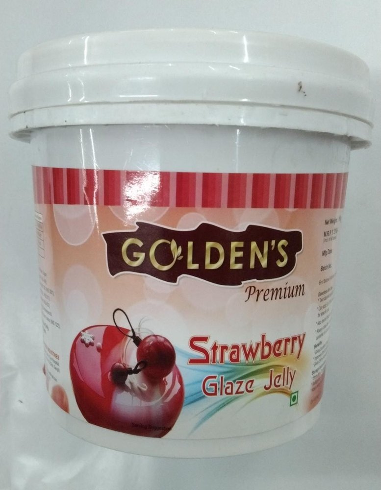 Red Round Goldens Premium Strawberry Glaze Jelly, For Bakery, Packaging Size: 1kg