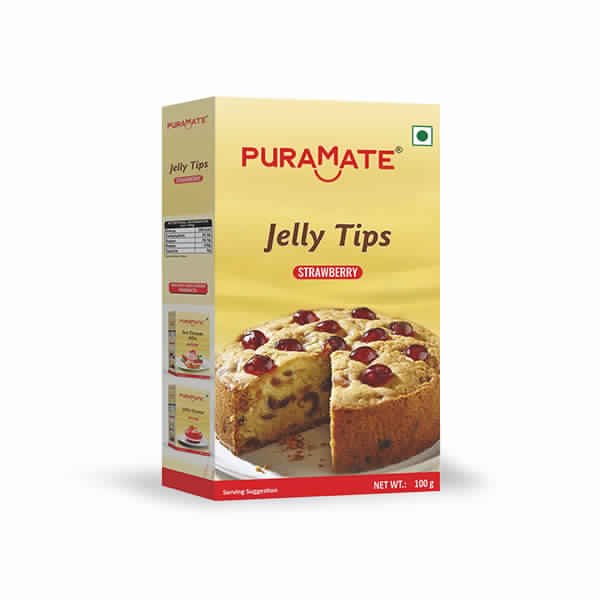 Puramate Strawberry Jelly Tips 100Gram, Packaging Type: Box