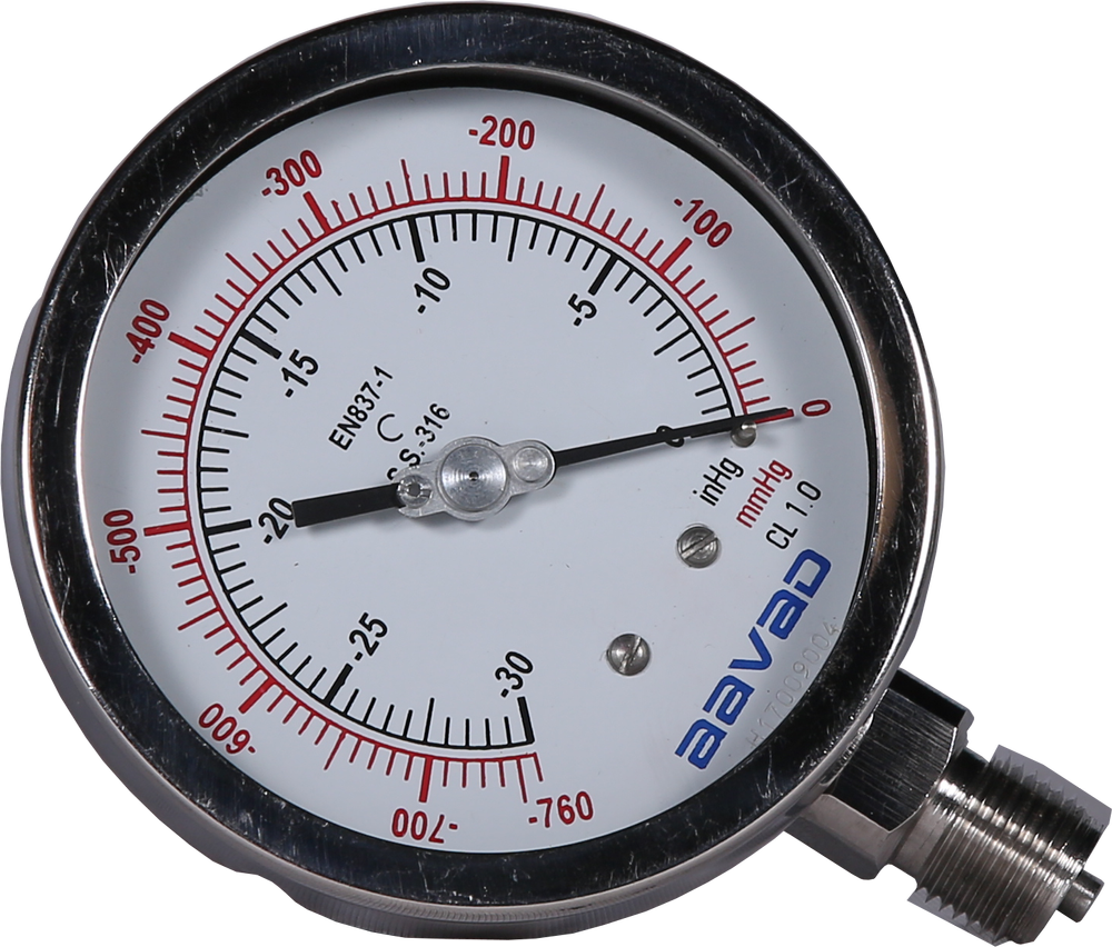 1.5 inch / 40 mm Vacuum Pressure Gauge, 0 to 2000 bar