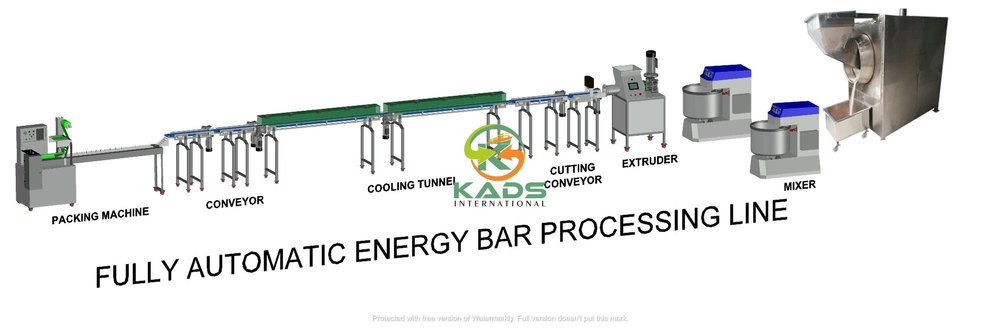 60HP Fully Automatic Energy Bar Production Plant, Power Capacity: 45KW, Plant Capacity: 100 kg Per Hour