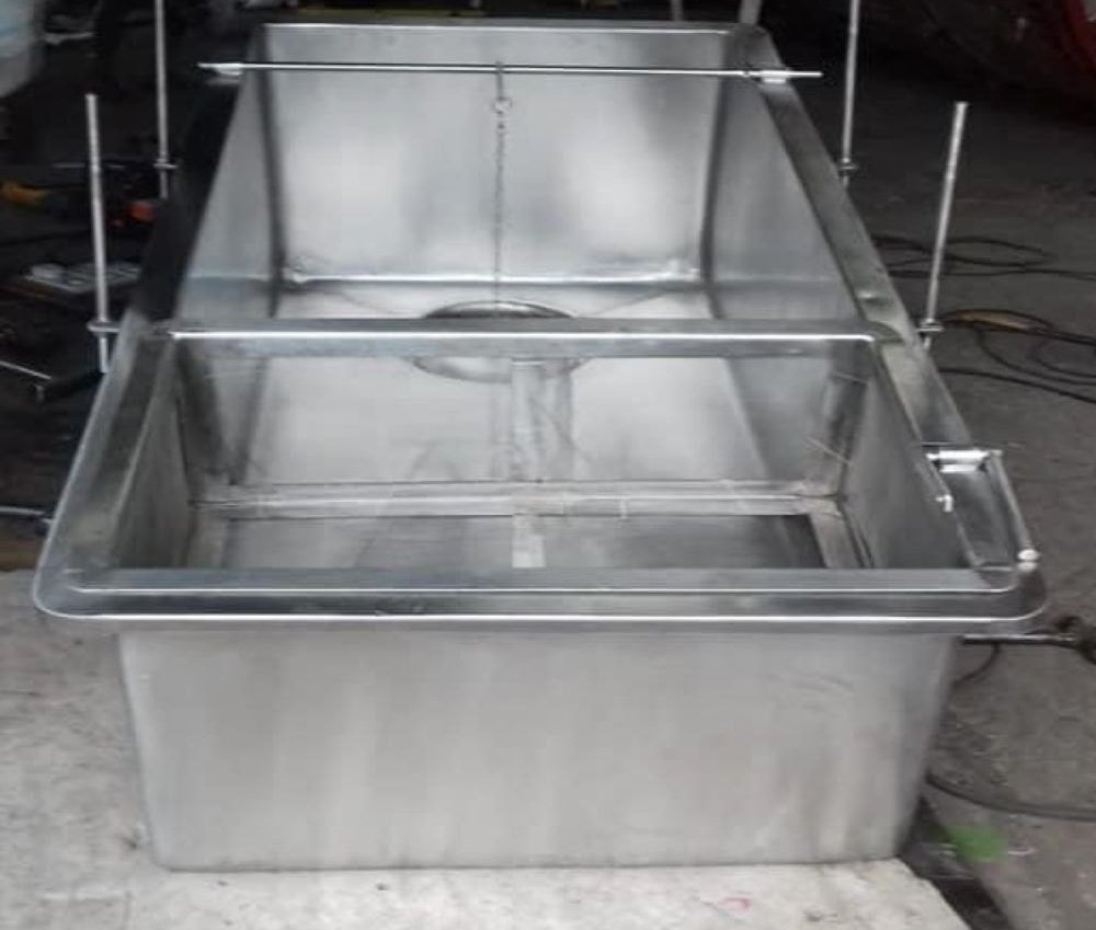 500L Stainless Steel Rectangle Weigh Bowl, 1000L