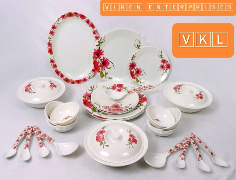 VKL Natural 40 Pcs Melamine Dinner Set img