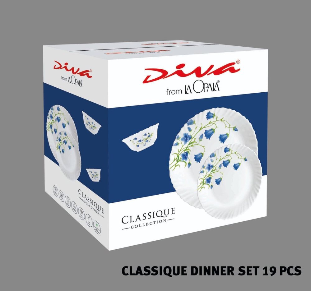 White with fesigns Ceramic LAOPALA DINNER SETS, For Home