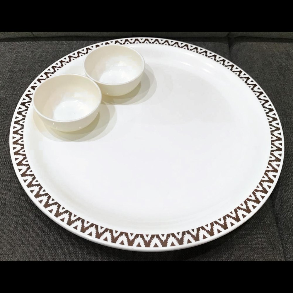 Plastic White Melamine Round Dish Set for Home, Size: 12 13 Inches