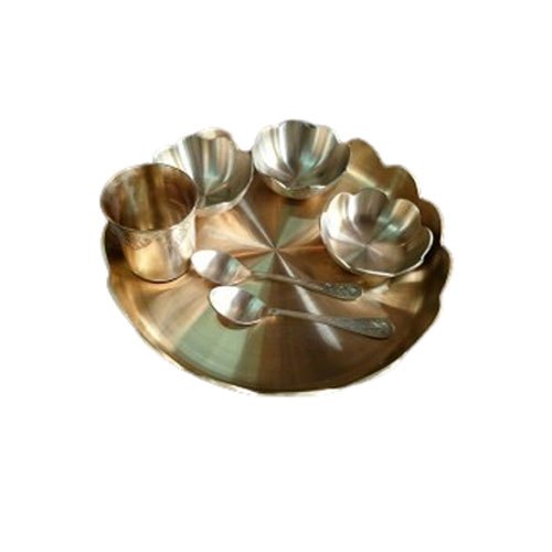 Bronze Kansa Kamal Thali Set, For Home, Packaging Type: Box
