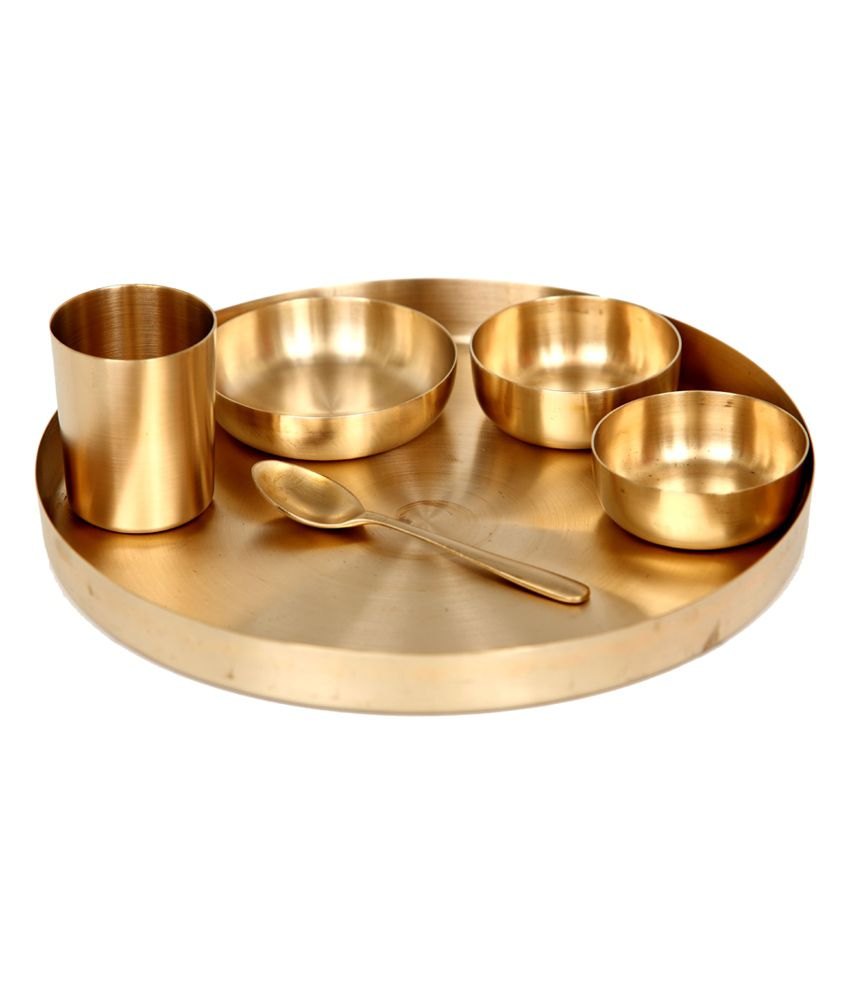 Gold Bronze Dinner Set, For Decoration, Dimension: 9 Inch