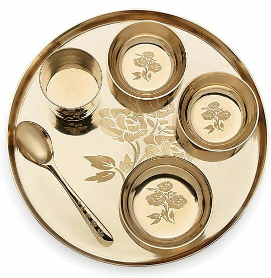 Silver Stainless Steel Bronze exclusive dinner set 12 inch, For Home
