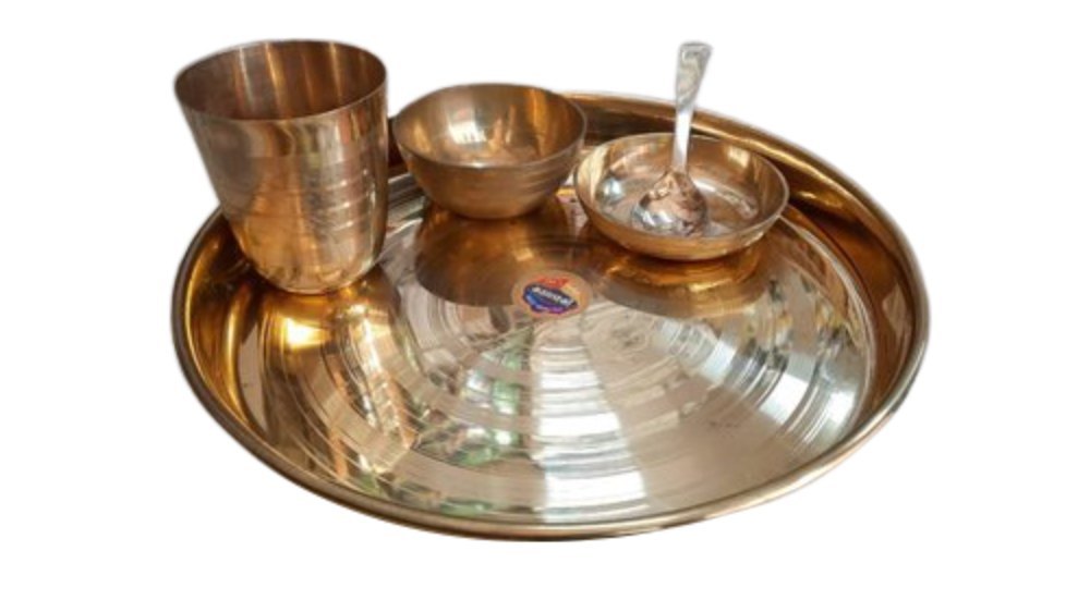 5 Pieces Brass Dinner Set, For Home