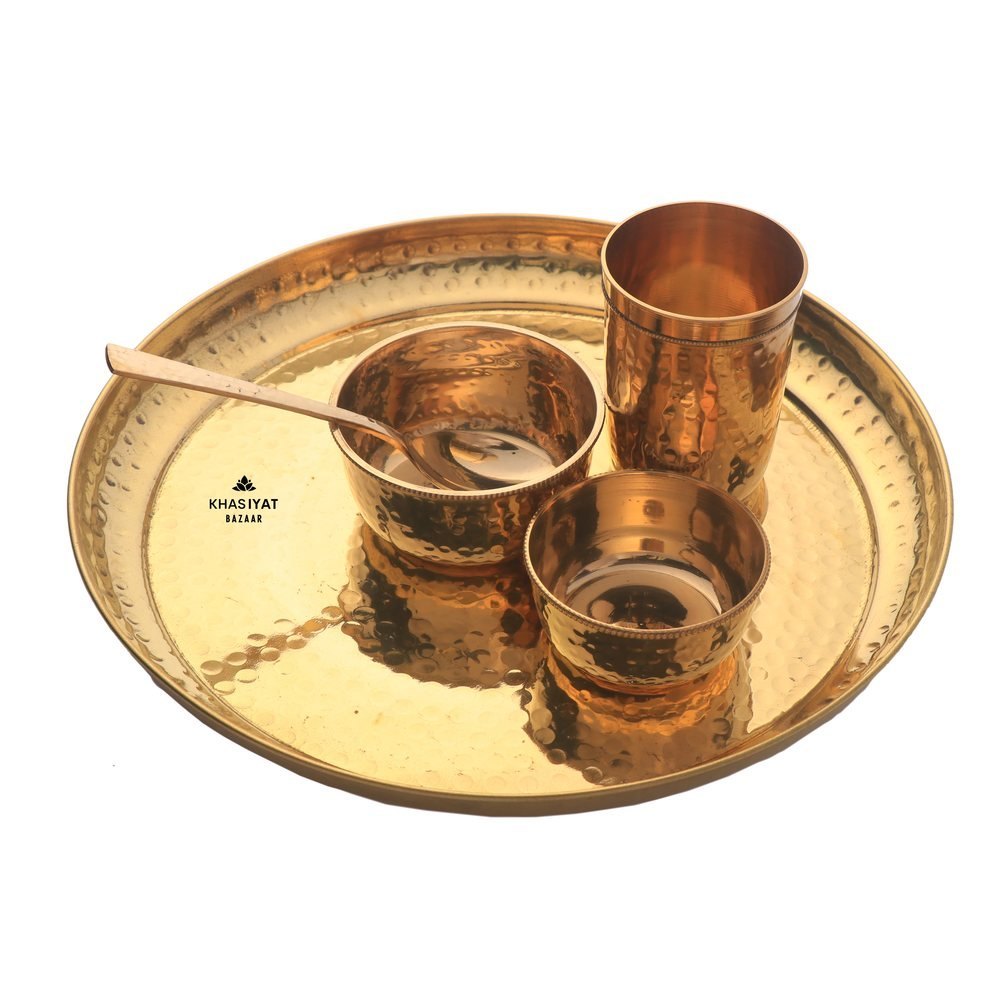Khasiyat Bazaar Brass Thali Set, For Kitchen