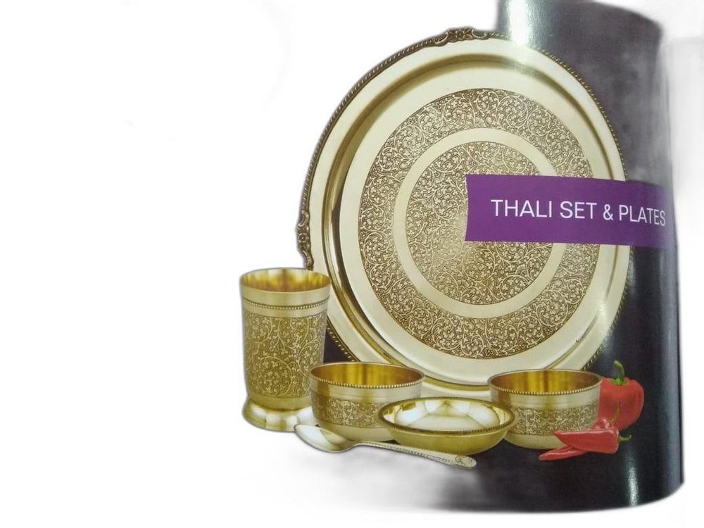 Brass Thali Set, For Home