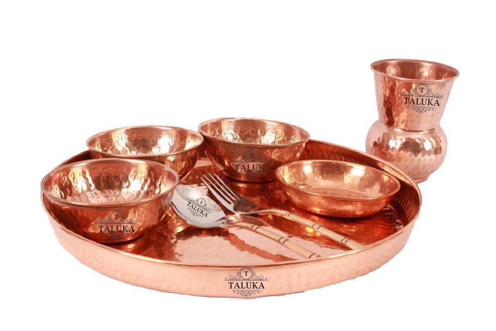 Taluka Brown Copper Dinner Set, Size: 13 X 1 Inch